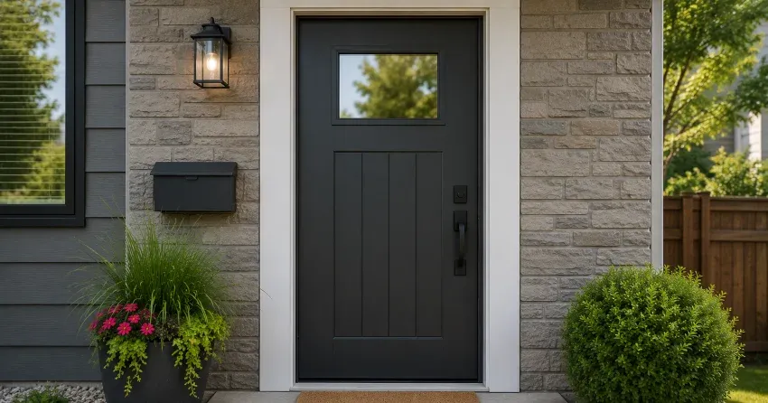 emergency door replacement McNab, Niagara-on-the-Lake installation in progress