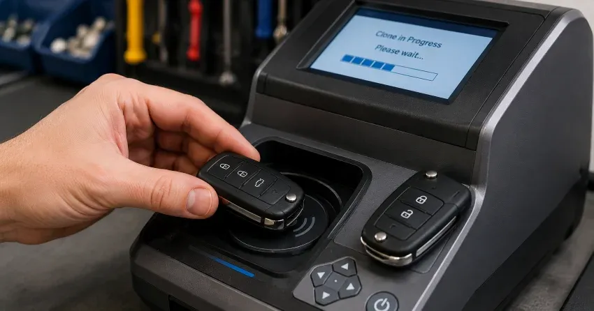mobile locksmith performing car door key duplication Queenston, Niagara-on-the-Lake on-site
