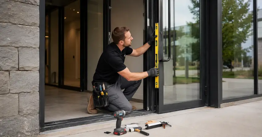 commercial glass door frame installation Niagara Parkway, Niagara-on-the-Lake