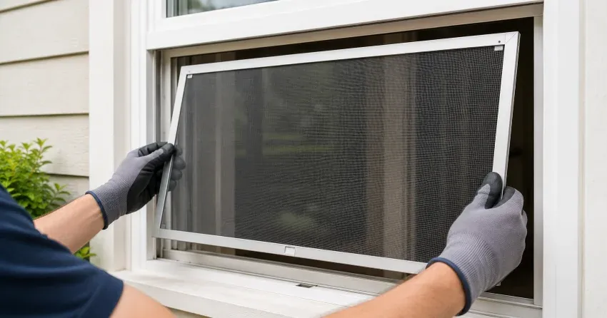 technician repairing a window sash and balance system in McNab, Niagara-on-the-Lake