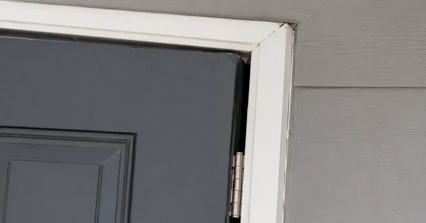 technician tightening a loose door hinge in Queenston, Niagara-on-the-Lake