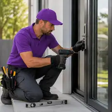 A recently completed window installation